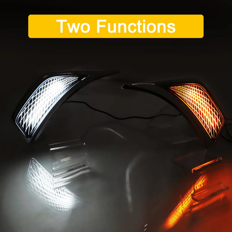 2Pcs LED Side Marker Lamp Amber Dynamic Turn Signal White DRL Driving Position Light For Jeep Wrangler JL 2018 2019 2020 2021