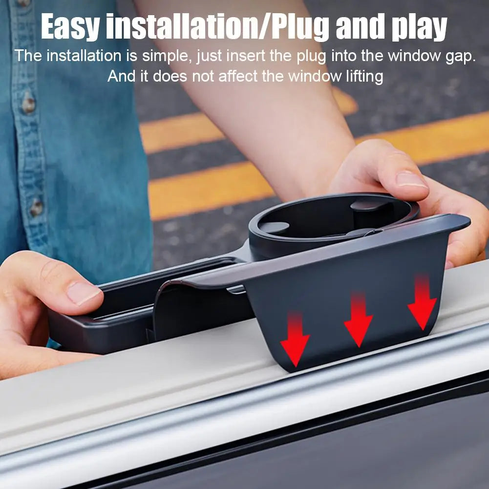 Upgrade Car Cup Holder Phone Mount Tray Side Door Window Storage Barrel Pocket Hanging Rack Auto Interior Accessories