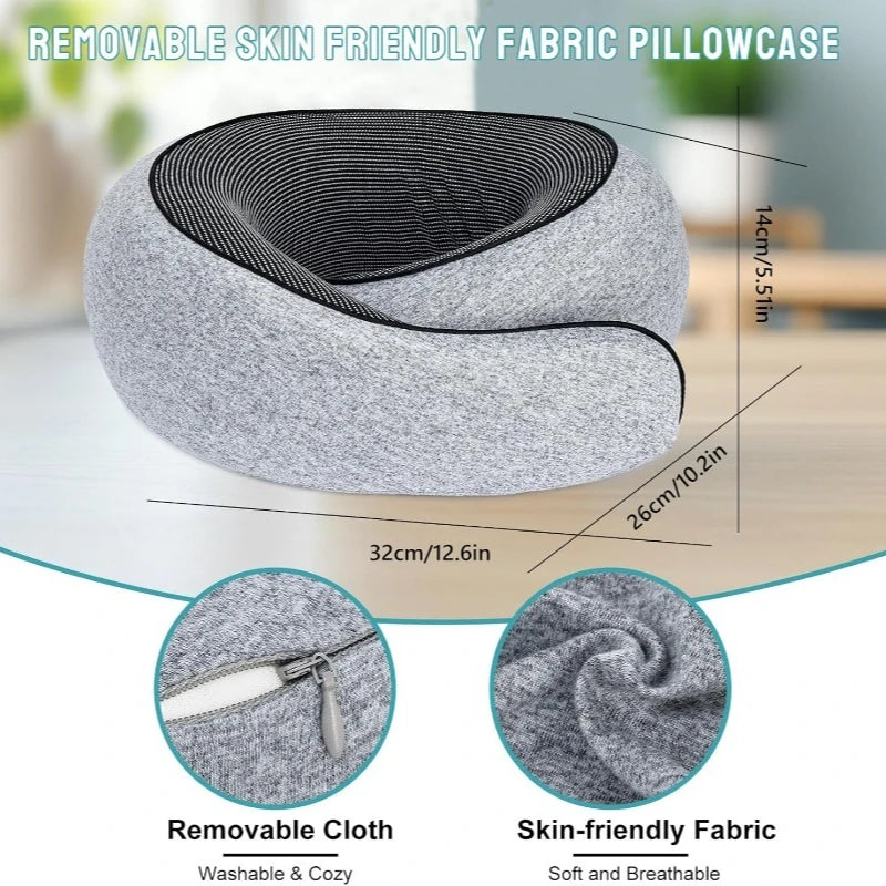 1Pc Portable Washable Outdoor Travel Pillow Set with Memory Foam Neck Support U-Shaped Neck Cushion for Air Travel