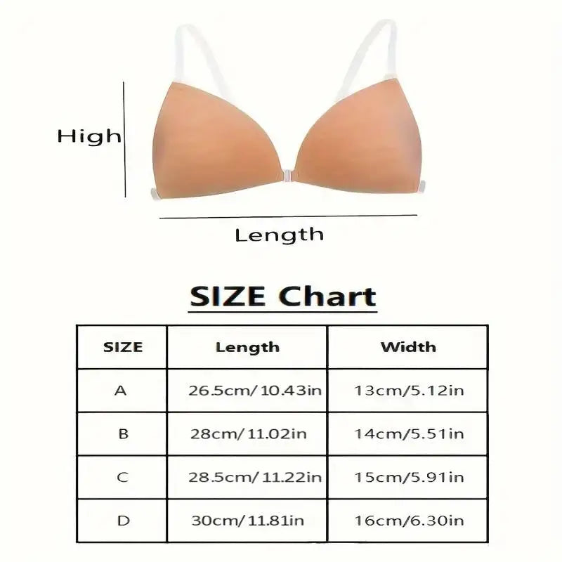 Sticky Bra for Women Backless Wedding Dress Silicone Plunge Deep U Neck Adhesive Bras Lift Boob Invisible Underwear Nipple Cover