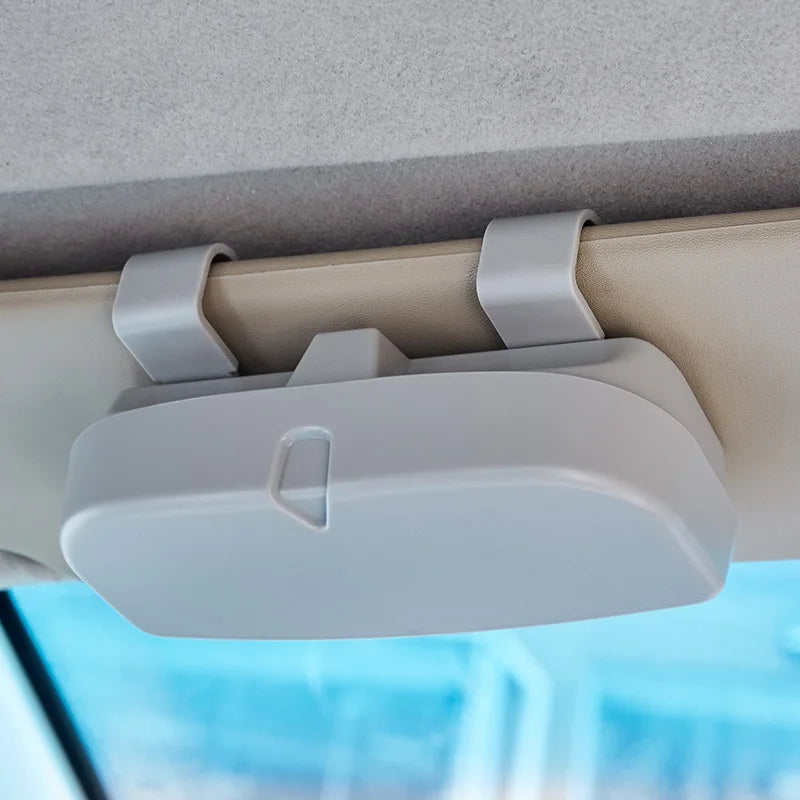 Universal Car Glasses Box Portable Sunglasses Holder Multifunction Driving Eyeglass Holder Sun Visor Lenses Case Car Accessories