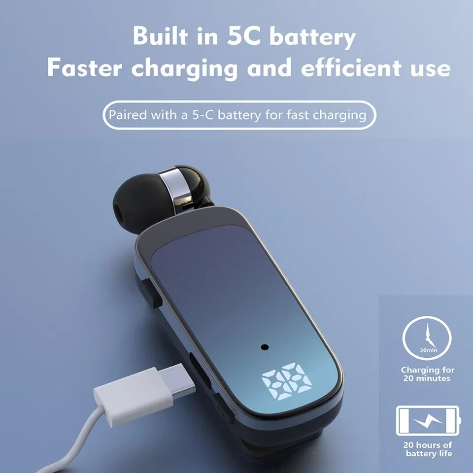K65 PK K55 F920 Pro Lavalier Business Bluetooth 5.2 Headphone 20H Music LED Digital Display Noice Cancelling Wireless Earphones