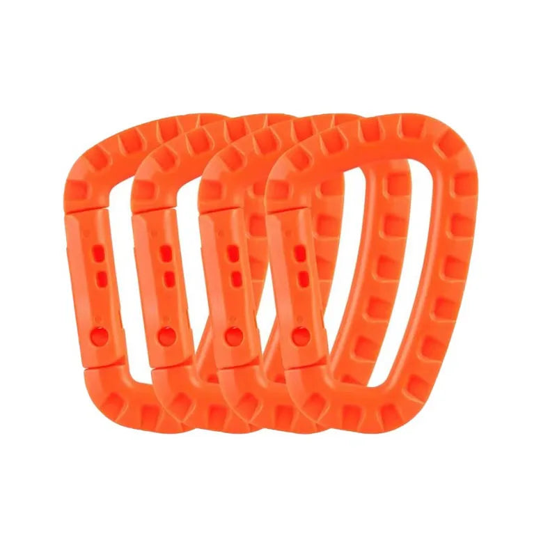 4/8/16pcs Tactical Plastic Carabiner Clip Keychain D-Shape Hard Spring Snap Gear Hook Outdoor Camping Hiking EDC Tools