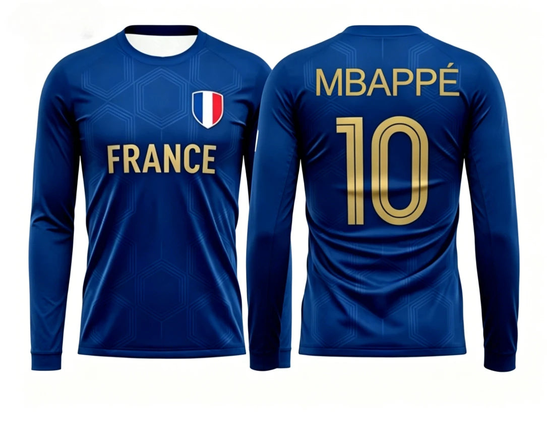 2026 round neck long sleeved T-shirt for men and women, breathable and quick drying 3D printed jersey for sports training