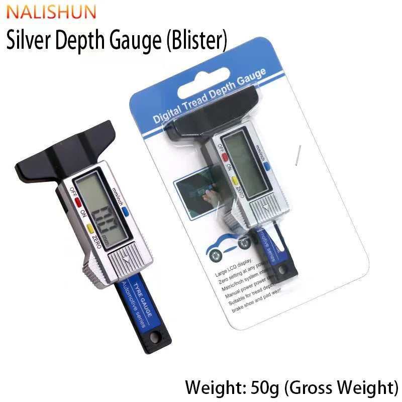 1Pc Digital Tire Tread Depth Gauge Lcd Display 0-25mm High Precision Caliper Auto Car Tyre Wear Detection Measuring Tool Repair