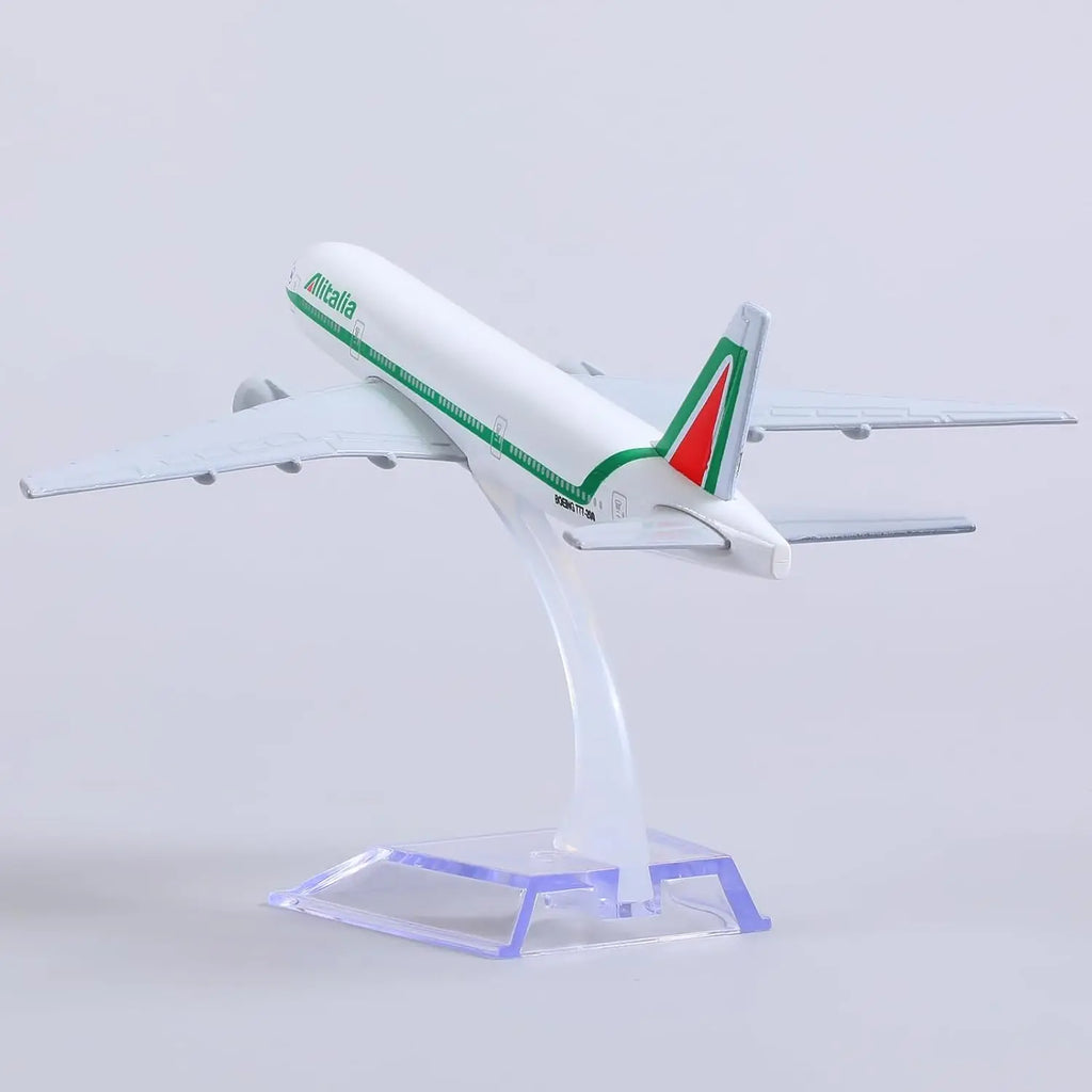 16cm Italian B777 Airplane Model 1/400 scale Diecast Metal Toy planes with Stand Airplane Wheel Toy for Children toys Gift