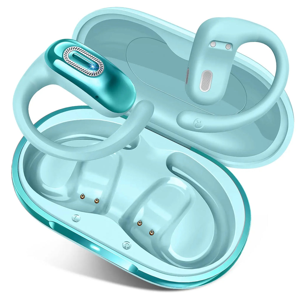 Open Ear Wireless Earbuds Bluetooth 5.4 Headphones 50H Battery Life IPX7 Waterproof Touch Control Running Sport Earphones.