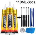 JXVX 8 in 1 Mobile Phone Repair Tools Disassemble Repair Kit for Android iPhone Screwdriver Combination Skid Multi Function Disassembly Set E-8000 Mobile Phone Screen High-Strength Waterproof Adhesive.