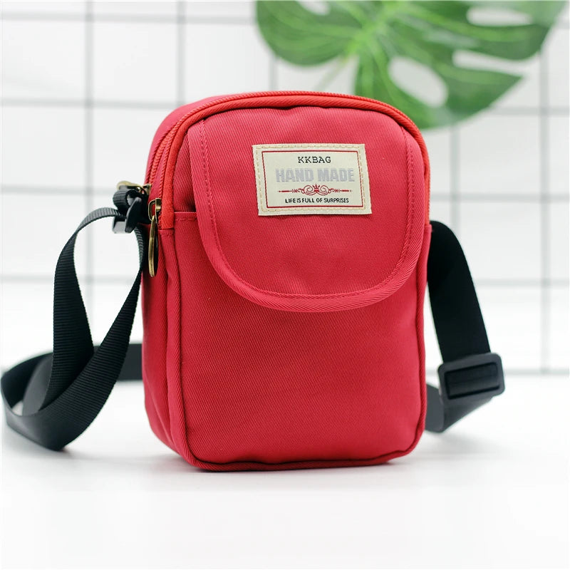 New trendy nylon shoulder bag for girls - large screen cross-body phone bag