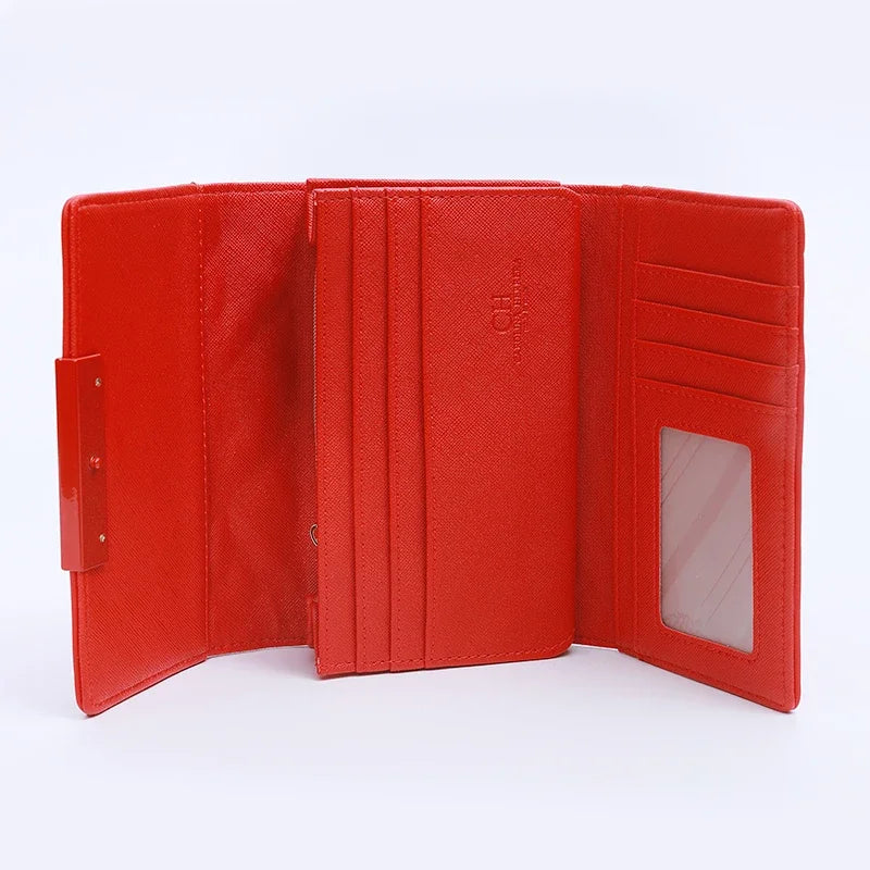 CH Quilted Leather Effect Flap Purse Fashionable Compact Wallet For Women Daily Commute Travel And Everyday Storage Needs