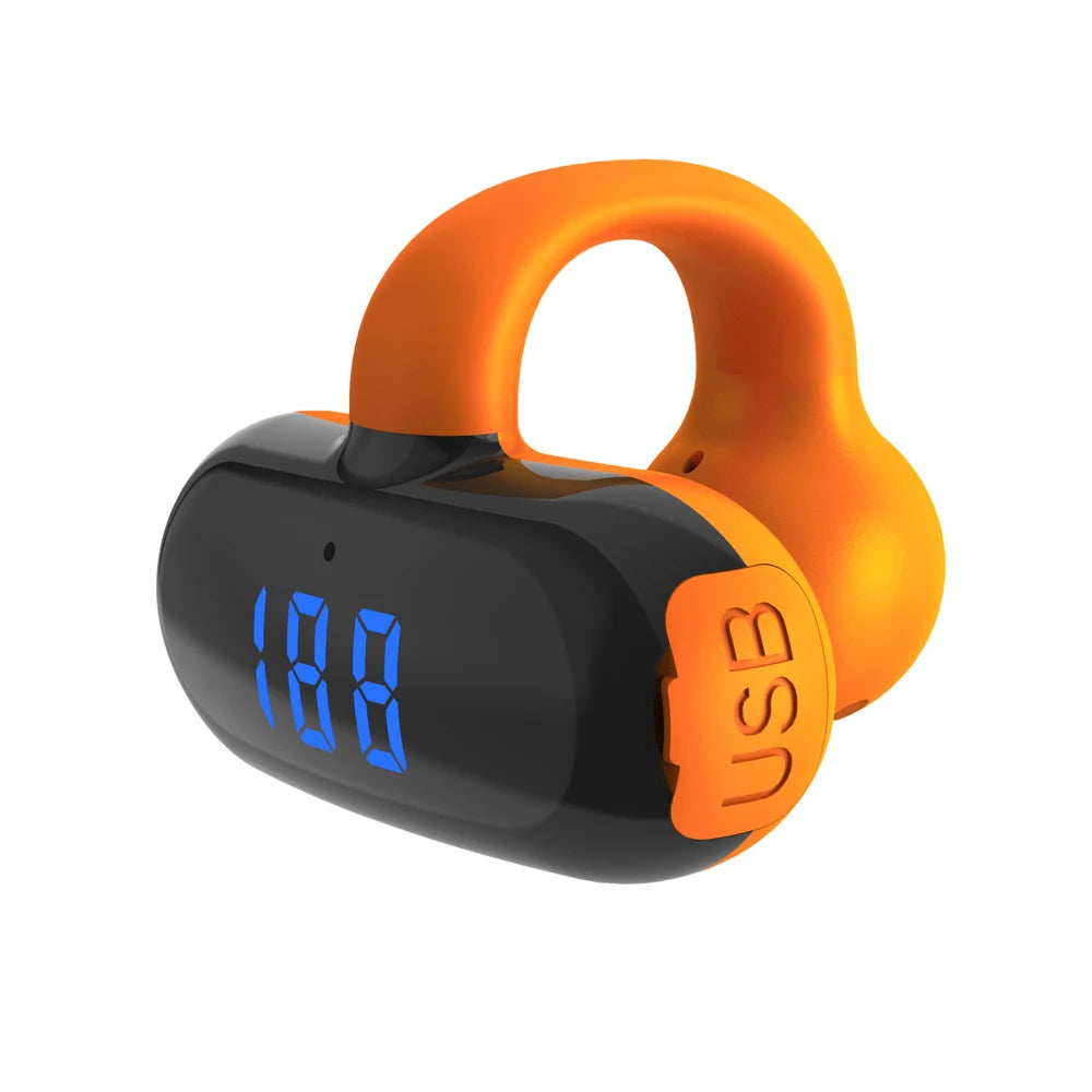 Bone Conduction Bluetooth Headset Clip on Ear Sports Wireless Bluetooth Headset Digital Display Bone Conduction Headset