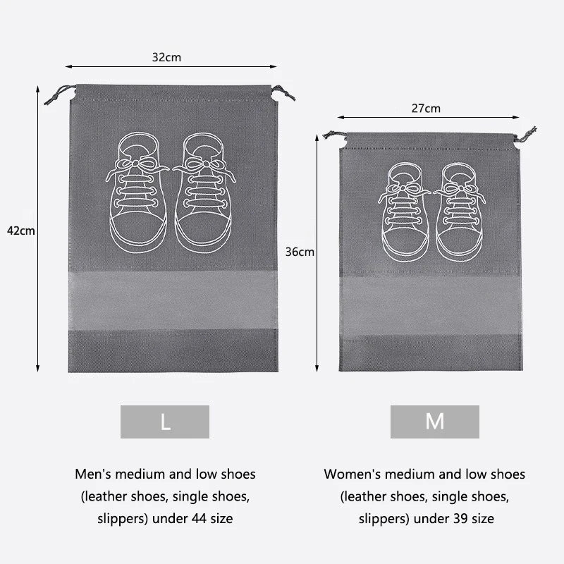 10/5pcs Shoes Storage Bags Closet Organizer Non-woven Travel Portable Bag Waterproof Pocket Clothing Classified Hanging Bag 2025