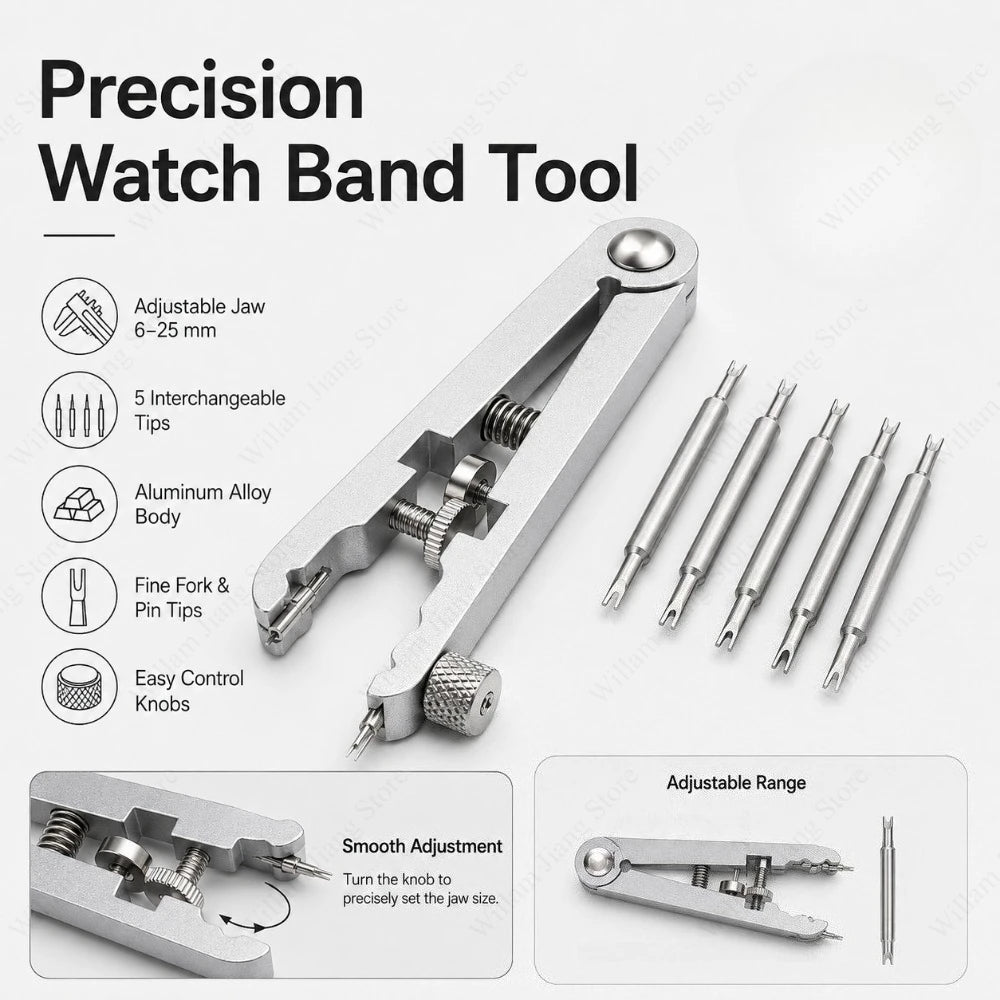 1/3/5 PCS Watch Band Repair Tool Aluminum Alloy Removal Pliers V Shaped Spring Bar for Strap Adjustment