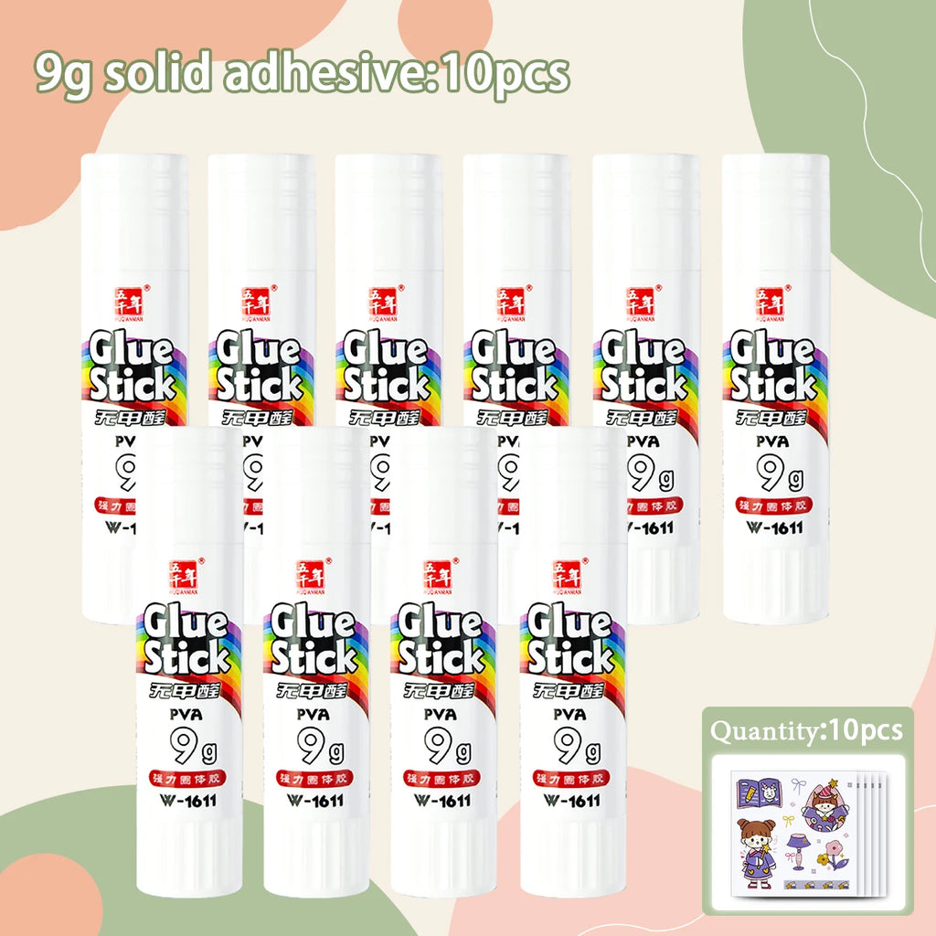 WQN-10PCS White Solid Glue Sticks, Large Capacity for Office,Children’s Craft Classes, School Glue Sticks,Student Supplies 9-36g