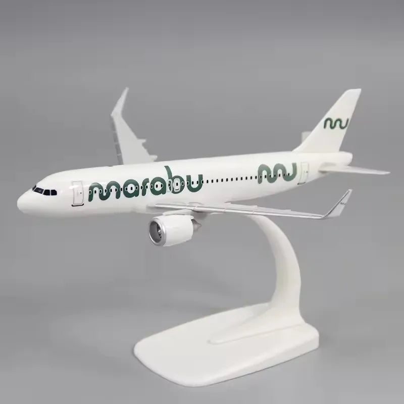 1:200 Scale A320NEO Marabu Airline ABS Plastic Airplane Model Toys Aircraft With BasePlane Model Assembly Collection Display Fan