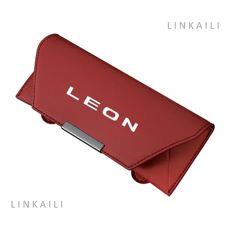 Customized logo car sun visor glasses clip for SEAT leon Arona Ateca IBIZA car owner driving sunglasses storage rack accessories