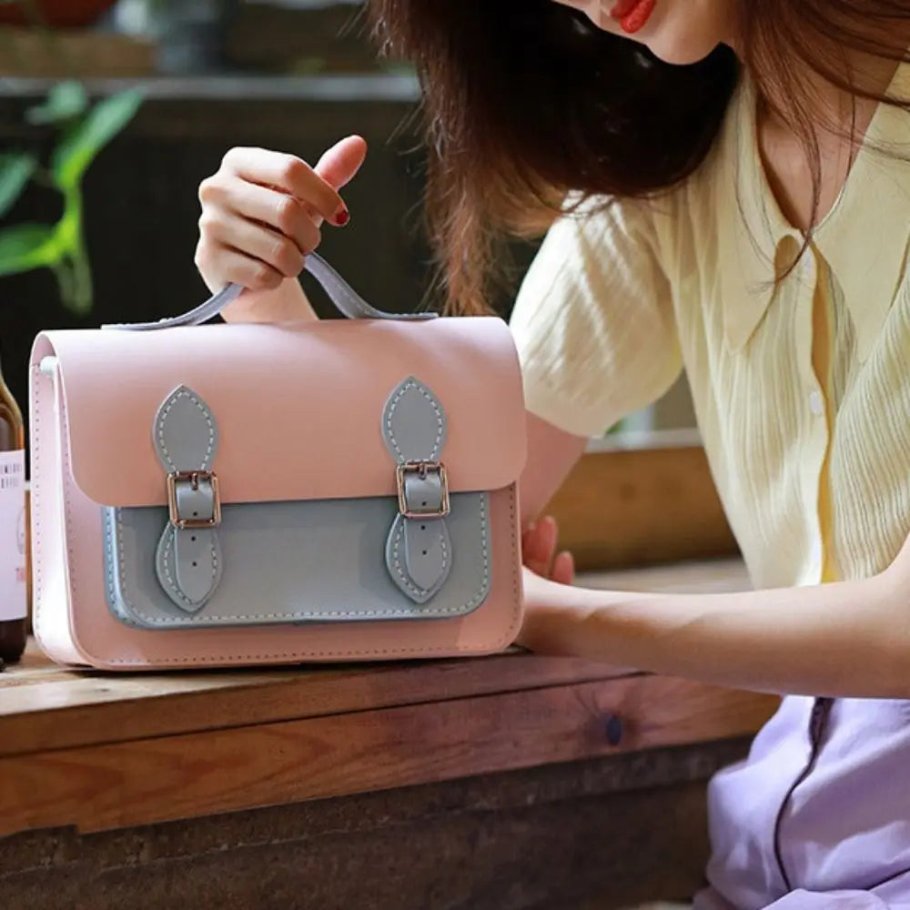 New PU Leather DIY Material Bag 10 Colors DIY Cambridge Messenger Bag Hand-stitched Self-made Bag Women