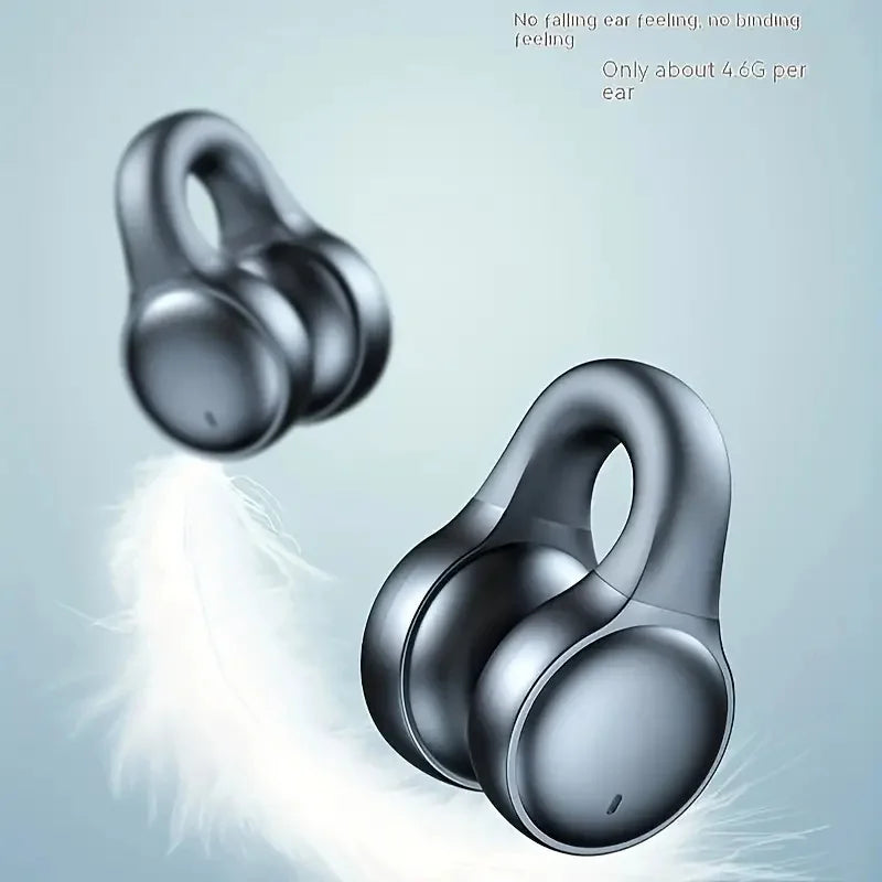 Wireless Bluetooth Earphones Clip-on Noise Reduction Earbuds for IPhone Hifi music Power Display headphones Comfort Headsets