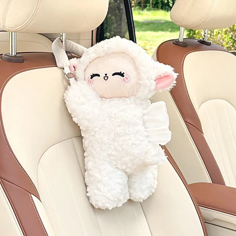 1pc Universal Car Tissue Hanger Doll Cute Creative Hanging Tissue Holder Plush Vehicle Tissue Case  Paper Box