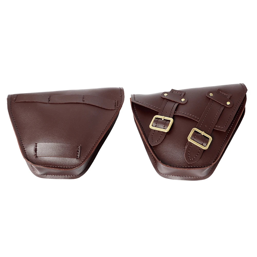 Universal Motorcycle Tool Bag Faux Leather Waterproof Saddlebag Side Pannier Retro Sissybar Pack
