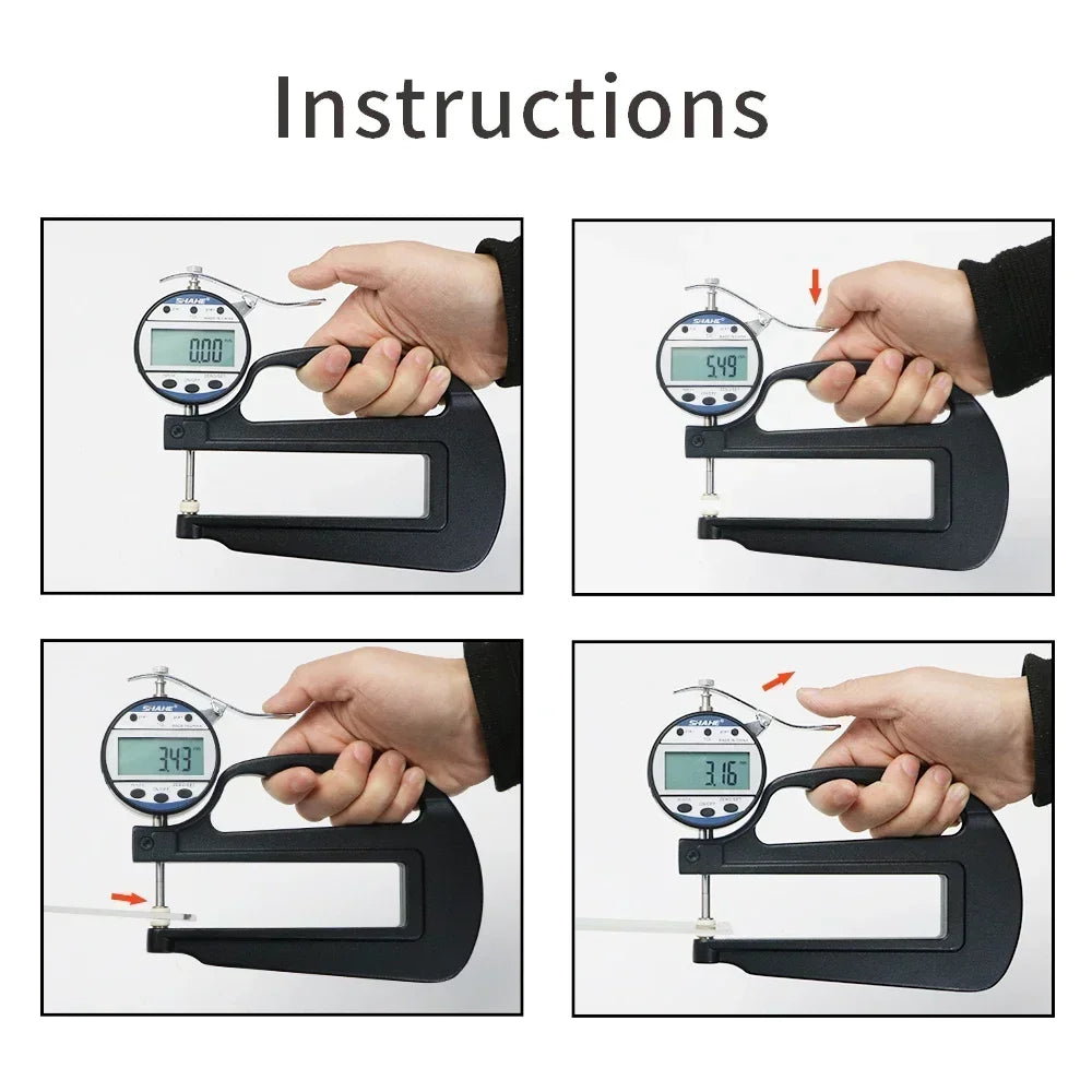 SHAHE Paper Measurement Tool 0-10/25 mm 0.01 mm High Accuracy Digital Thickness Gauge Measuring & Gauging Tools