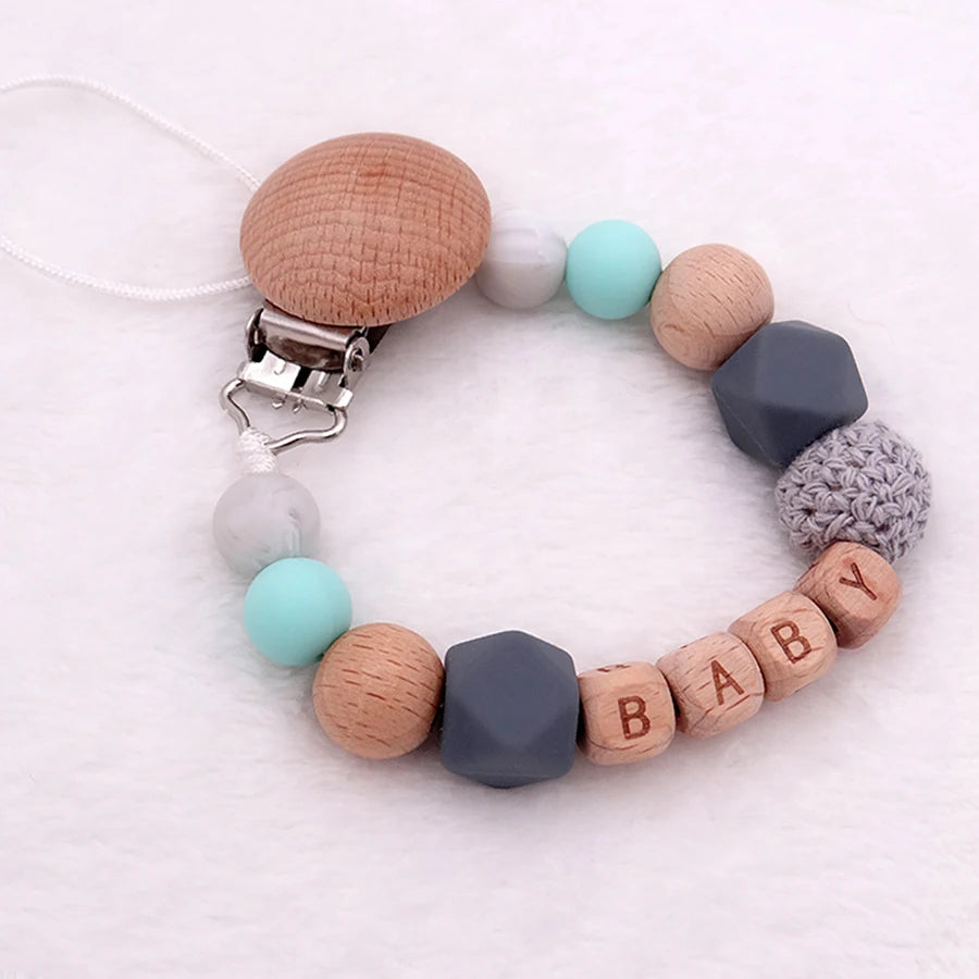 New Baby Pacifier Clips Personalized Name Teethers Toys Dummy Nipples Holder Clip Chain Babies Accessories Newborn Gifts Custom