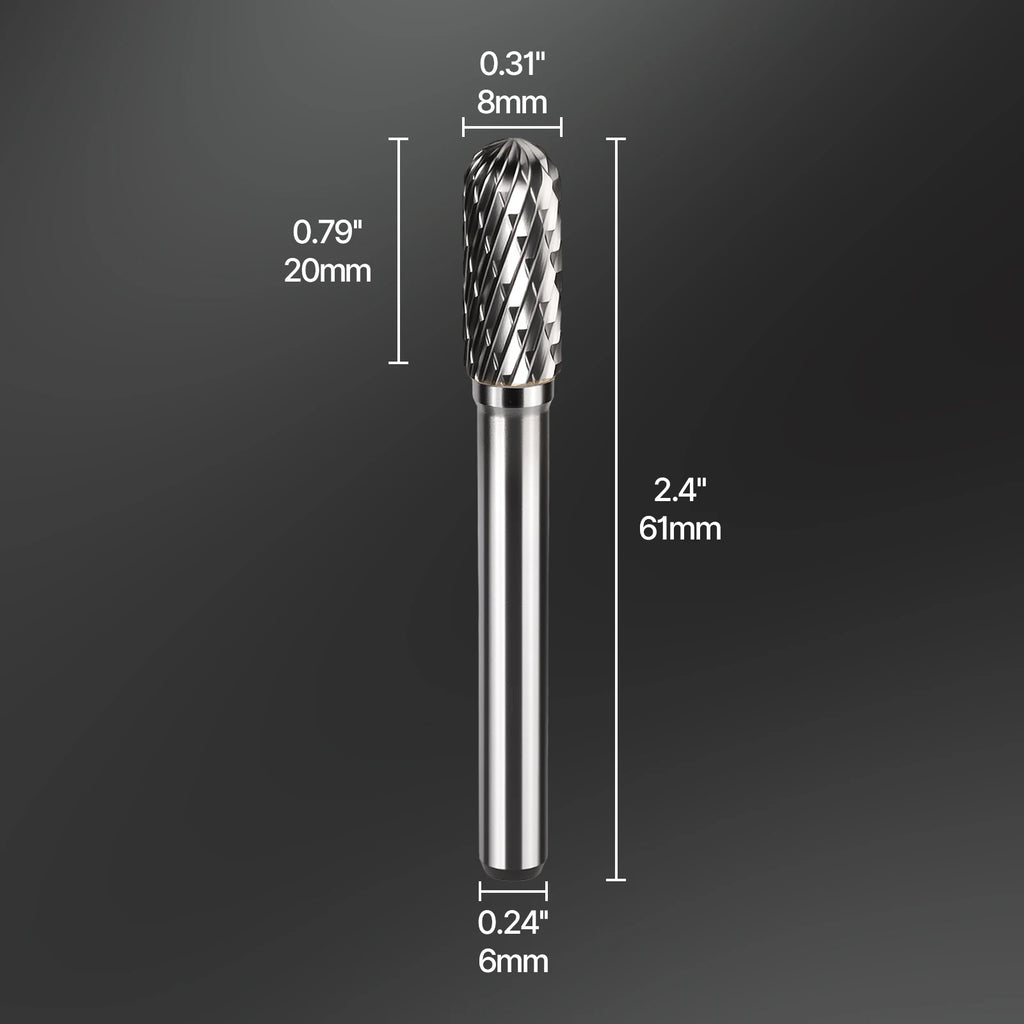 6mm CX Type Head Carbide Rotary File Tool Point Burr Grinder Abrasive Tools Drill Milling Carving Bit Tools For Metal