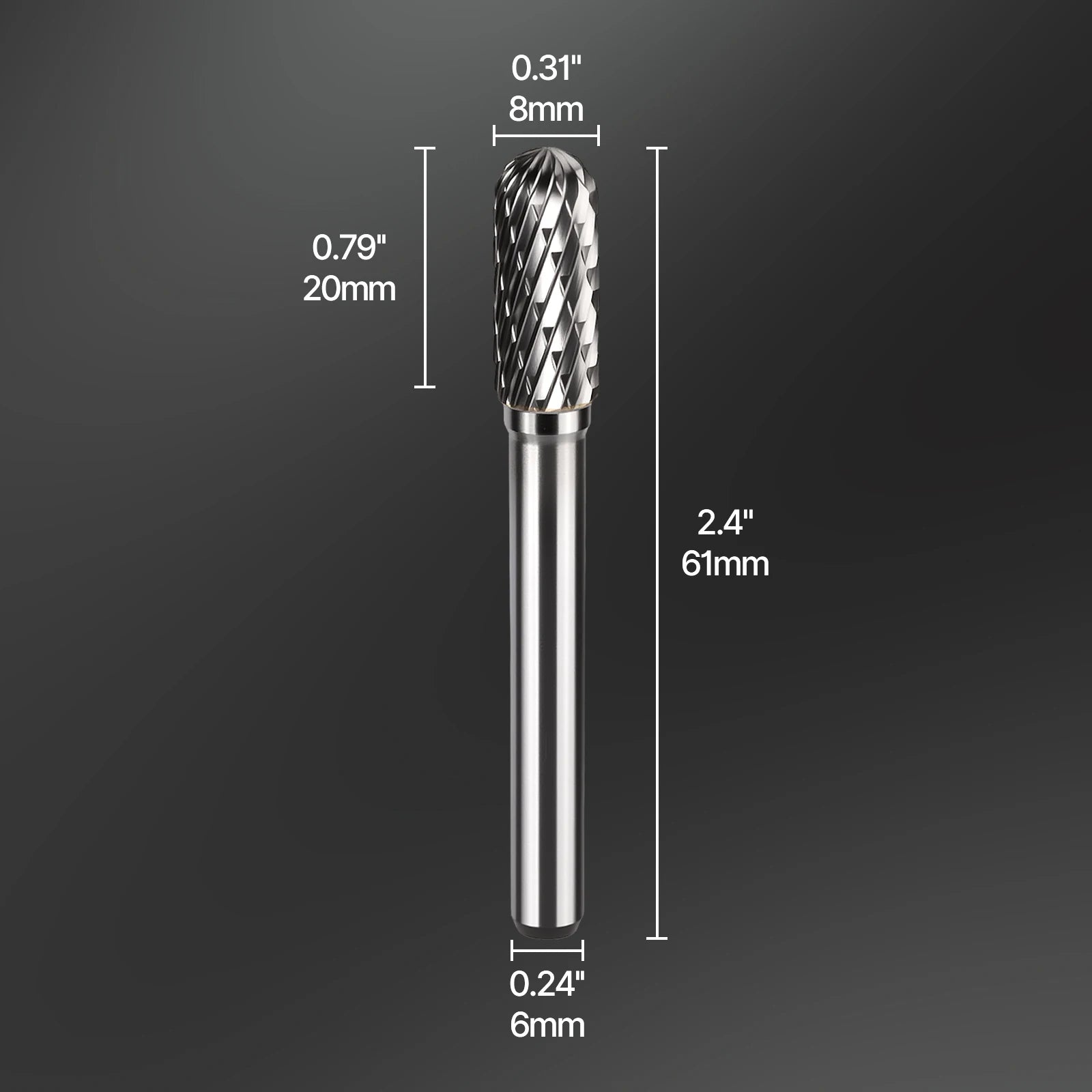 6mm CX Type Head Carbide Rotary File Tool Point Burr Grinder Abrasive Tools Drill Milling Carving Bit Tools For Metal