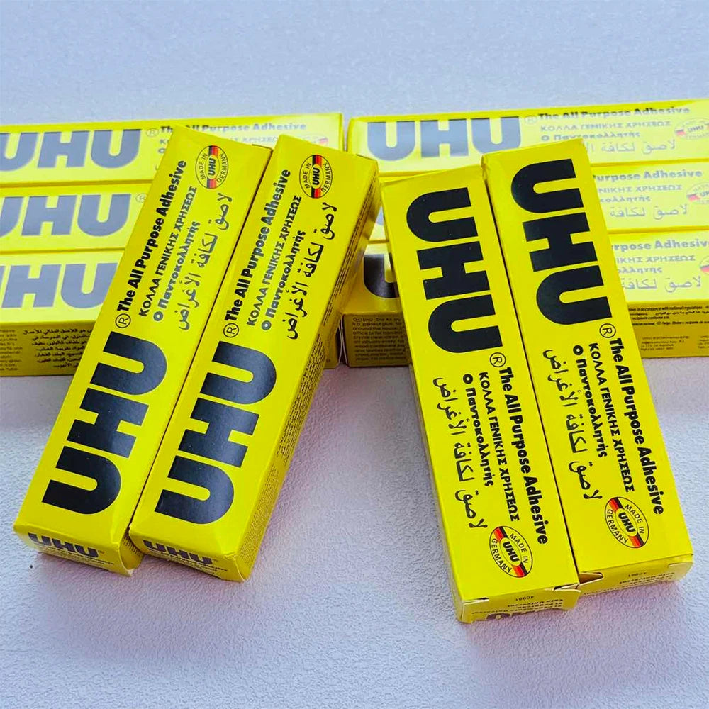 UHU All-Purpose Adhesive Glue Strong Clear for Paper Wood Fabric Leather - Versatile Craft And Repair Glue