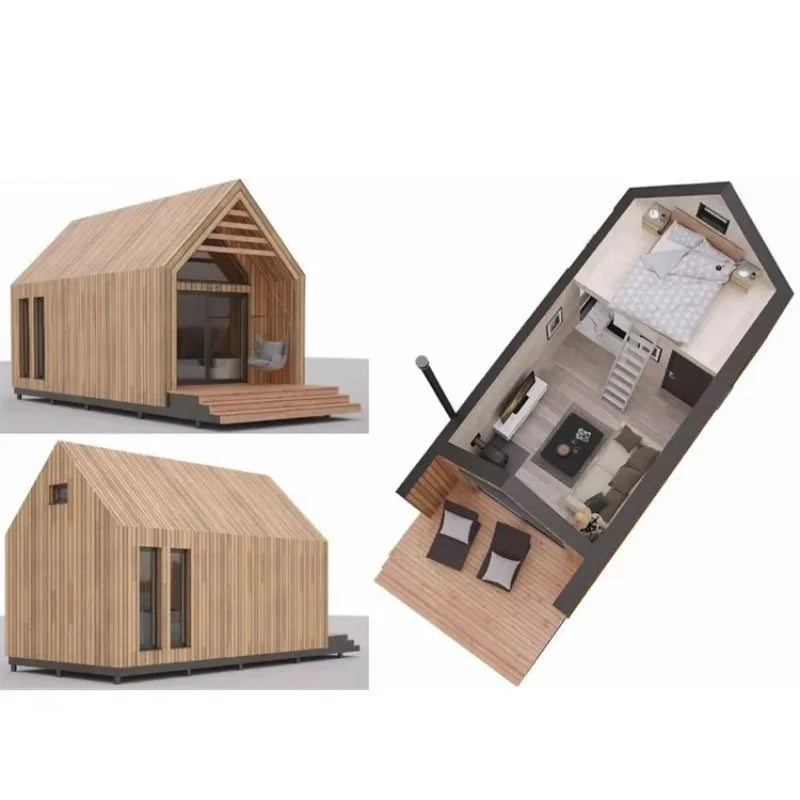 Customized Prefab Wooden House 20FT 40FT Prefabricated Container House Durable Steel Frame Construction With Thermal Insulation