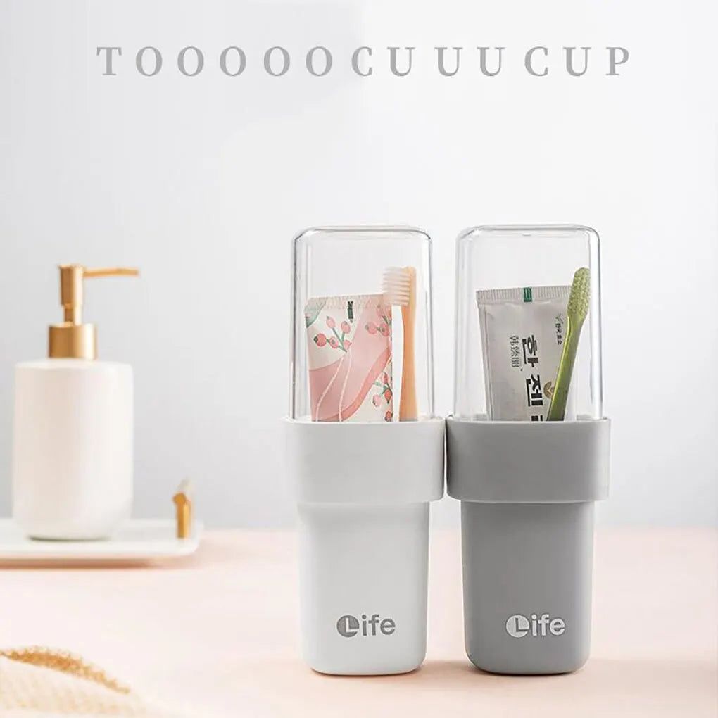 Clear Toothpaste Toothbrush Holder With Wash Cup Travel Portable Toothpaste Toothbrush Multifunctional Storage Box Protect Cover
