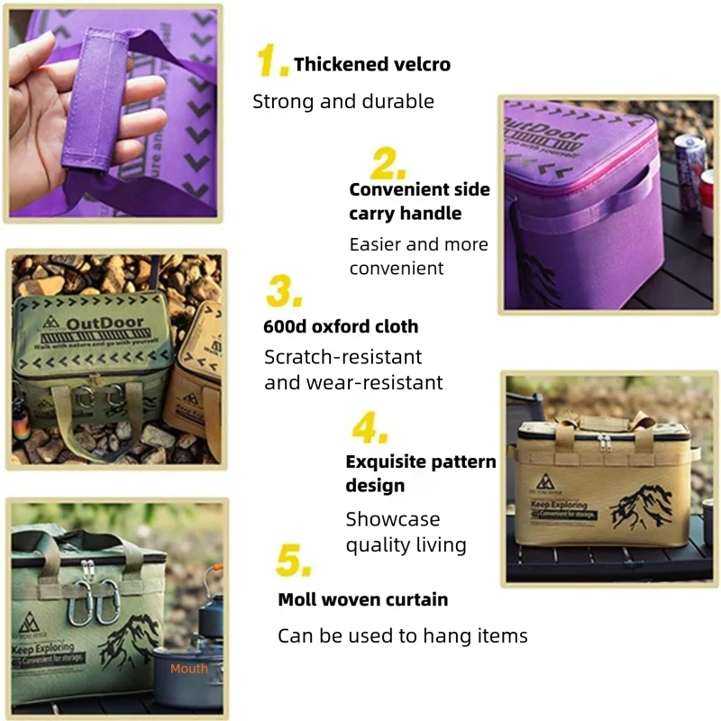 Multipurpose Oxford Cloth Storage Bag Foldable Outdoor Camping Tactical Bag Picnic Cookware and Stove Carrying Bag
