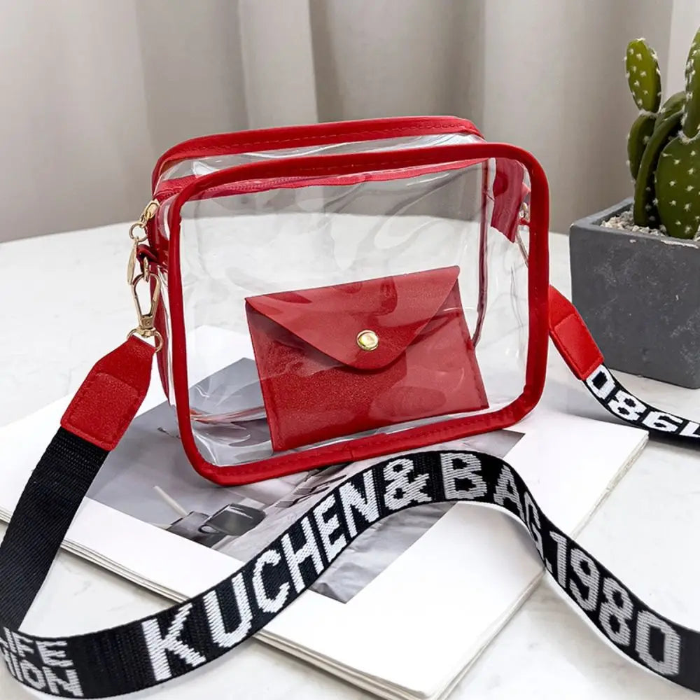 Fashion PVC Crossbody Bags Handbag with Small Phone Bags Shoulder Bag Transparent Jelly Bag Women