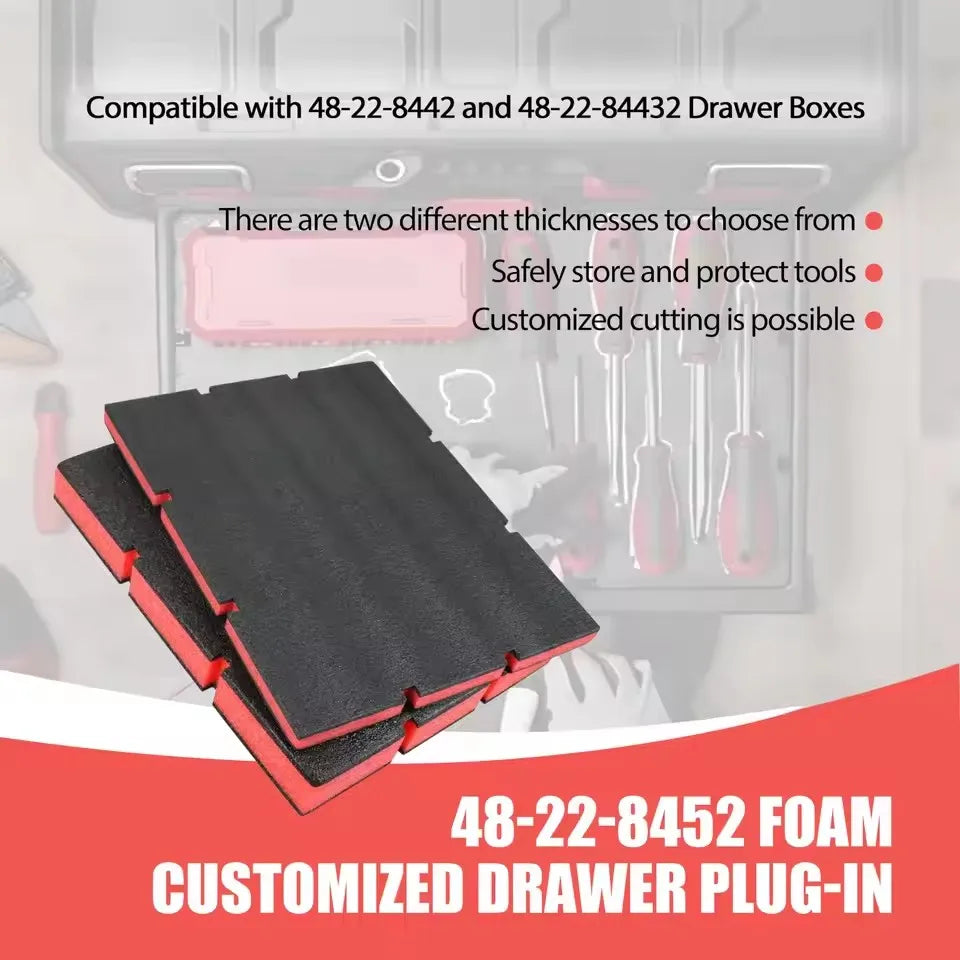The Foam Tool Manager Insert Is Compatible With Milwaukee 48-22-8442 And 48-22-84432 Drawer Boxes. The Shockproof Foam Inserts