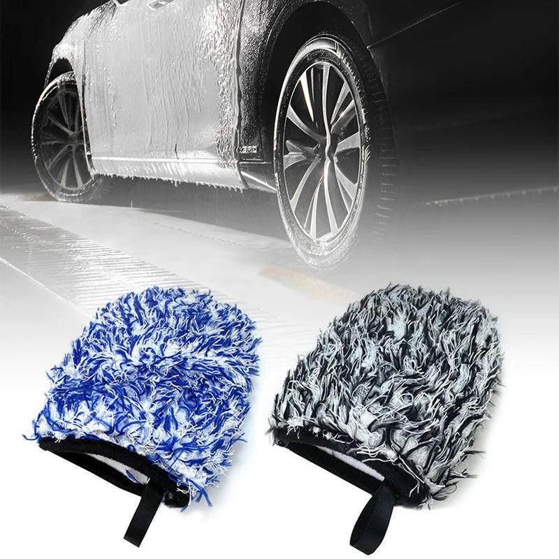 Super Soft Car Microfiber Wheel Detailer Wash Glove Thickening Two-sided Car Detailing Pocket Mitt Car Wash Products