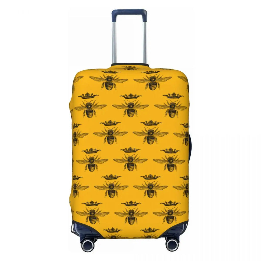Honeycomb With Bees Suitcase Cover Elastic Cute Honey Bumblebee Luggage Protective Covers for 18-32 inch