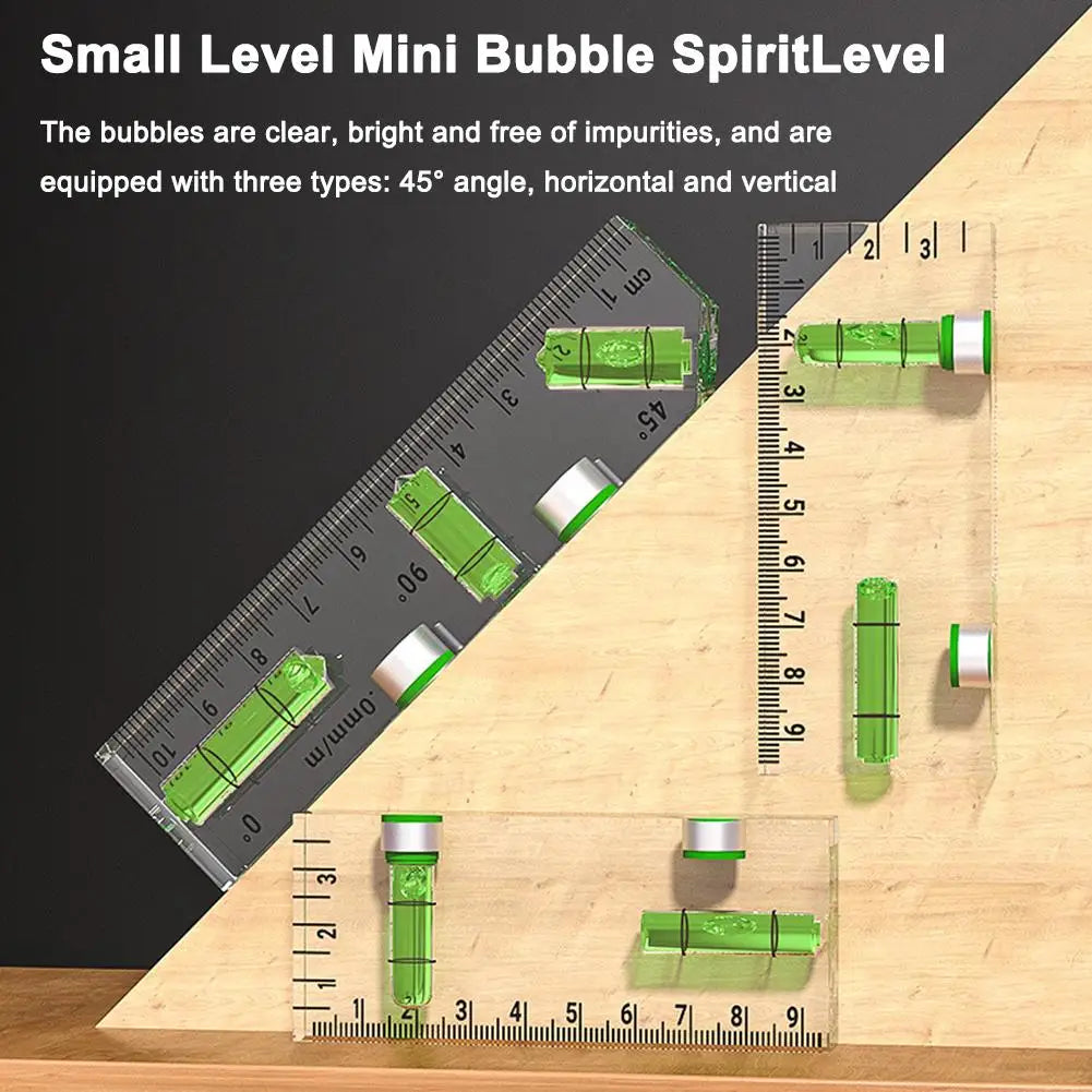 Acrylic Mini Level Ruler Strong Magnetic High-precision Shatterproof Mini Bubble Level  for Picture Hanging & Layout Tool