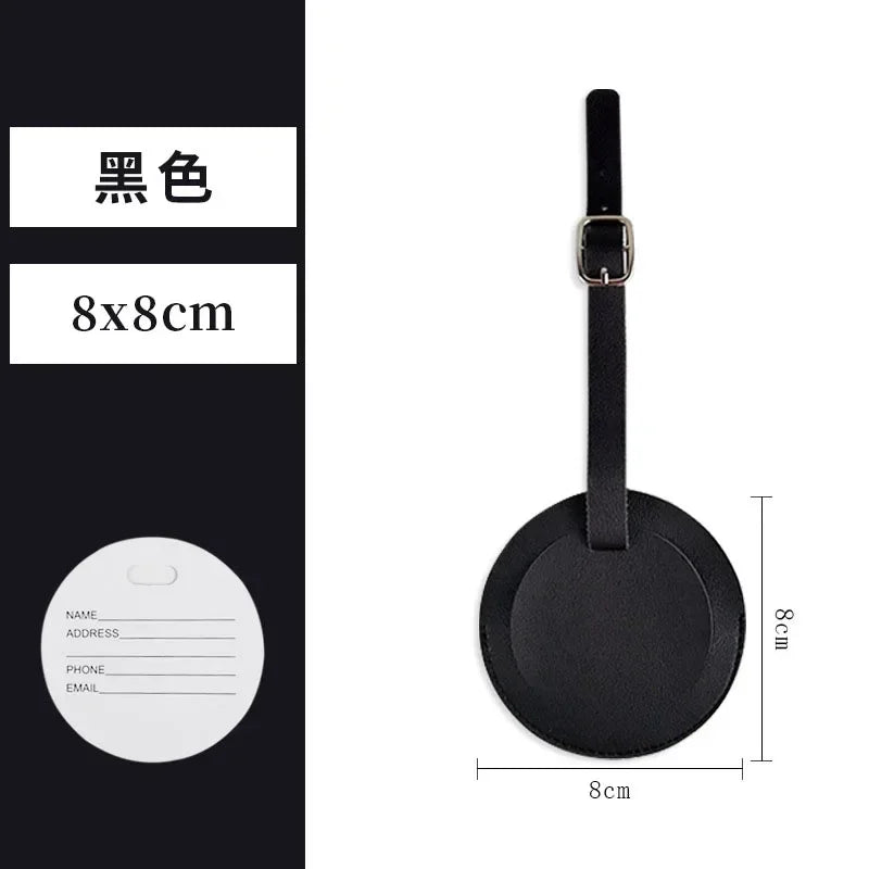 1PC PU Leather Luggage Tag Women Men Flight Holiday Travel Accessories Suitcase Tags Name ID Address Lable Bag Tags for Luggage