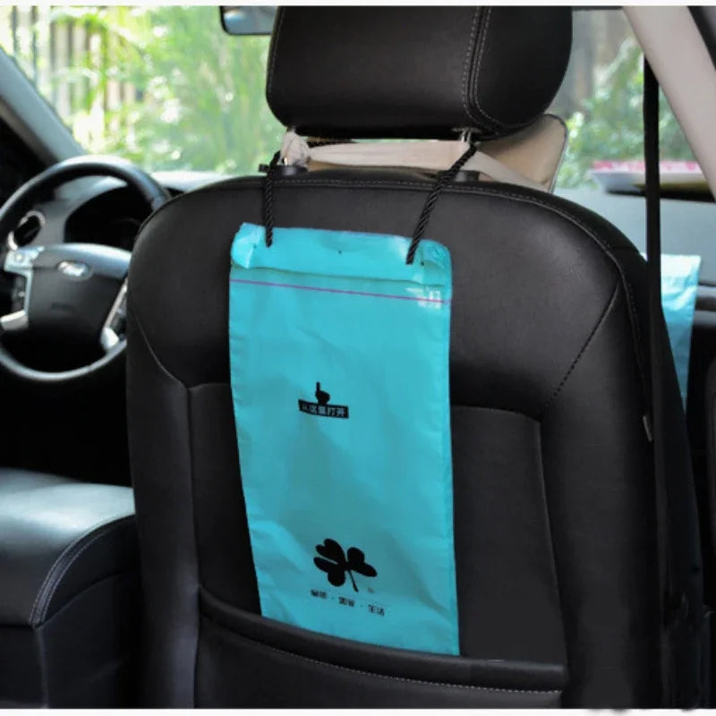 50 Pcs Car Disposable Trash Bags Self-Adhesive Rubbish Holder Auto Interior Office Kitchen Garbage Storage Bag Biodegradable