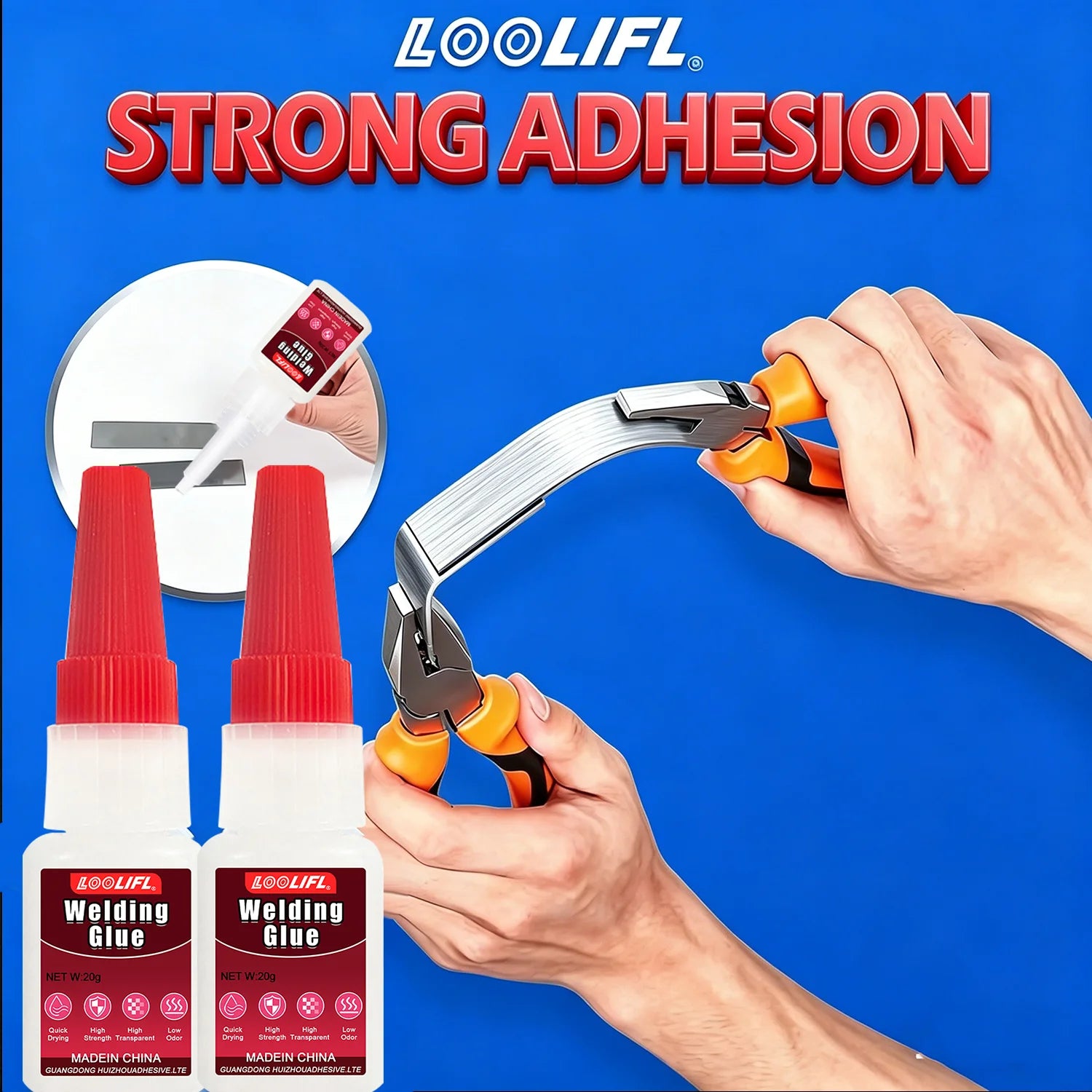 LOOLIFL Instant Strong Super Glue Universal Mighty High Viscosity Welding Glue for Metal Glass Wood DIY Adhesive Fast Dry tool
