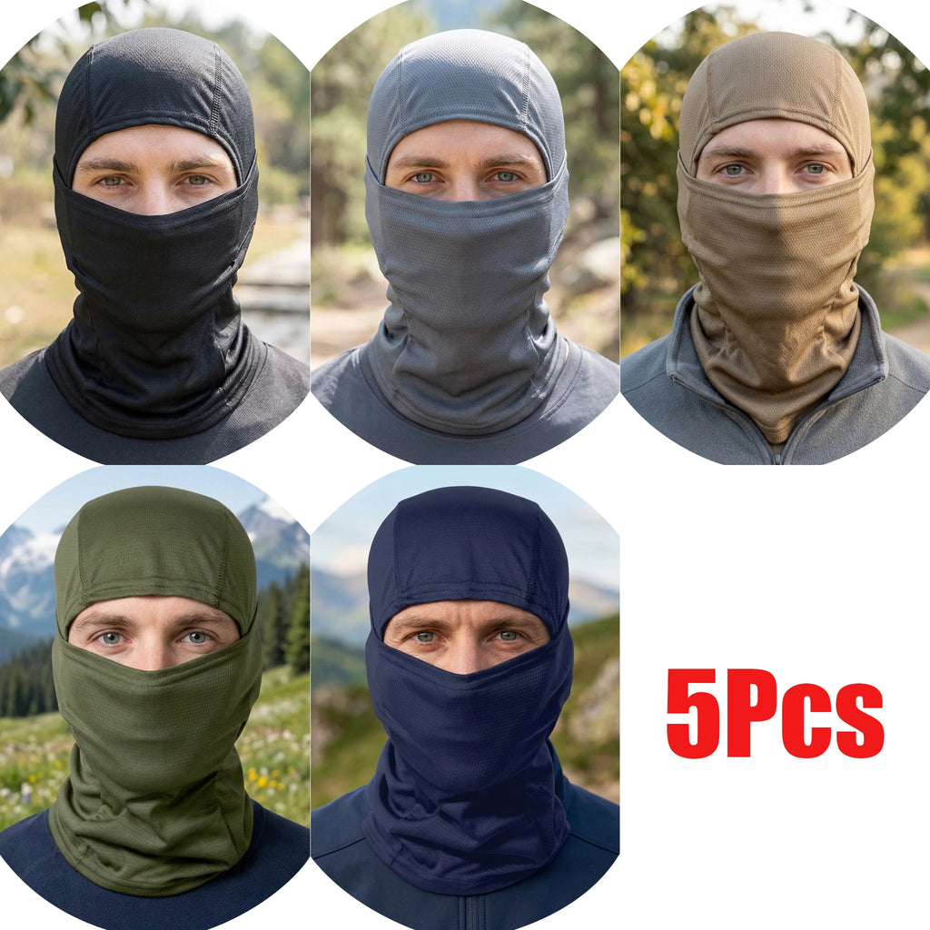 1pc/5pcs Stretchy Breathable Balaclava Cap Unisex Bicycle Motorcycle Helmet Inner Cap Outdoors Hiking Hunting Ski Mask Scarf