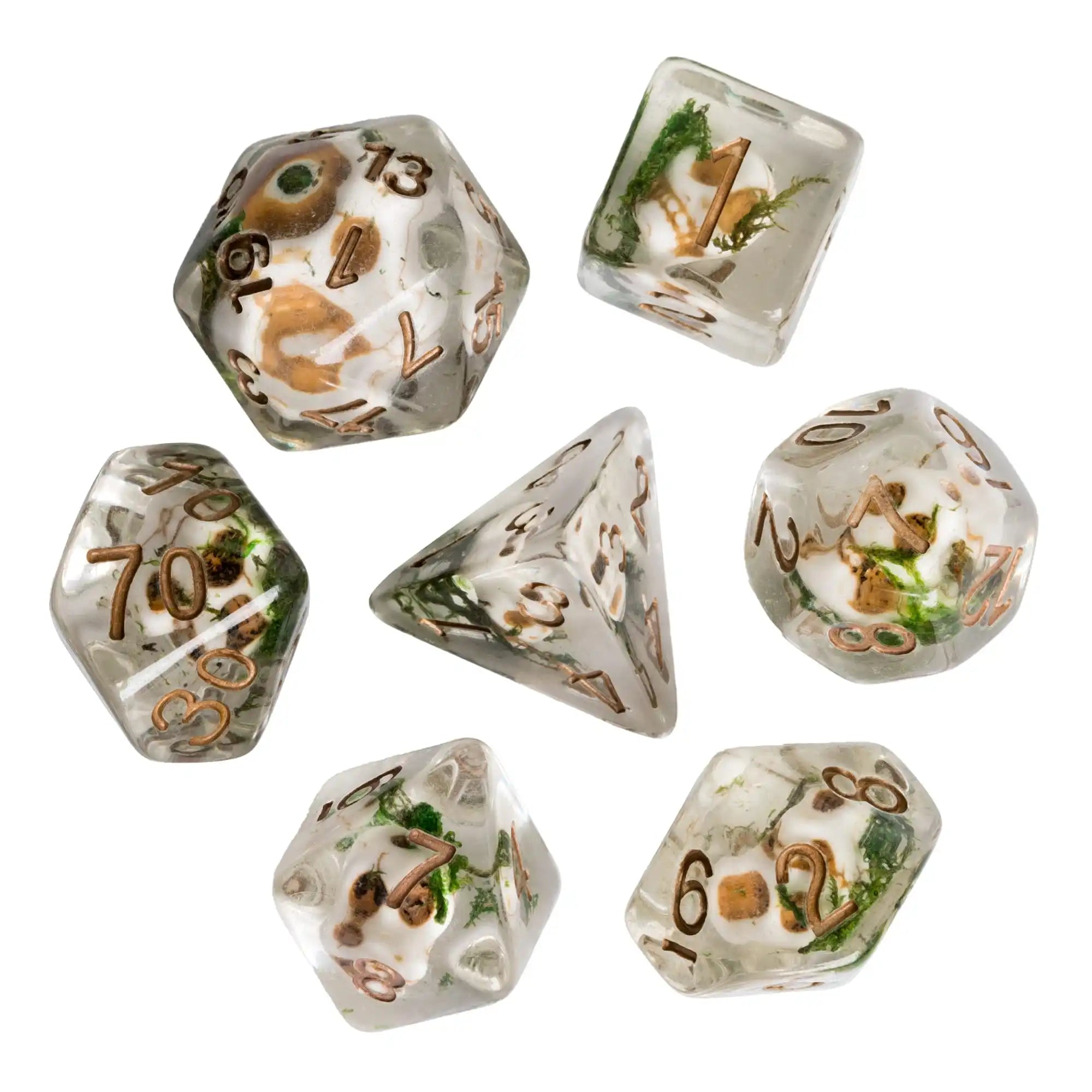 Cusdie 7 SKULL DND Dices Transparent D4 D6 D8 D10 D% D12 D20 Polyhedral Dice Set for D&D Pathfinder Role Playing Board Games