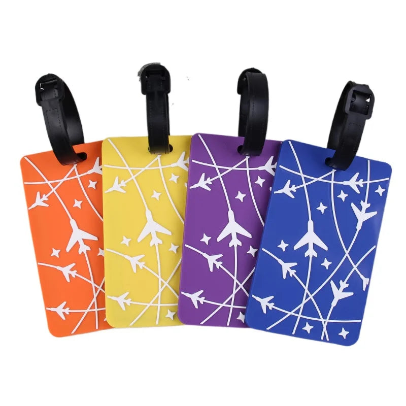 Soft PVC Cute Luggage Tag Letter Travel Tag Men Women Suitcase Name Tag Bag Tags Airplane Labels Holiday Travel Accessories