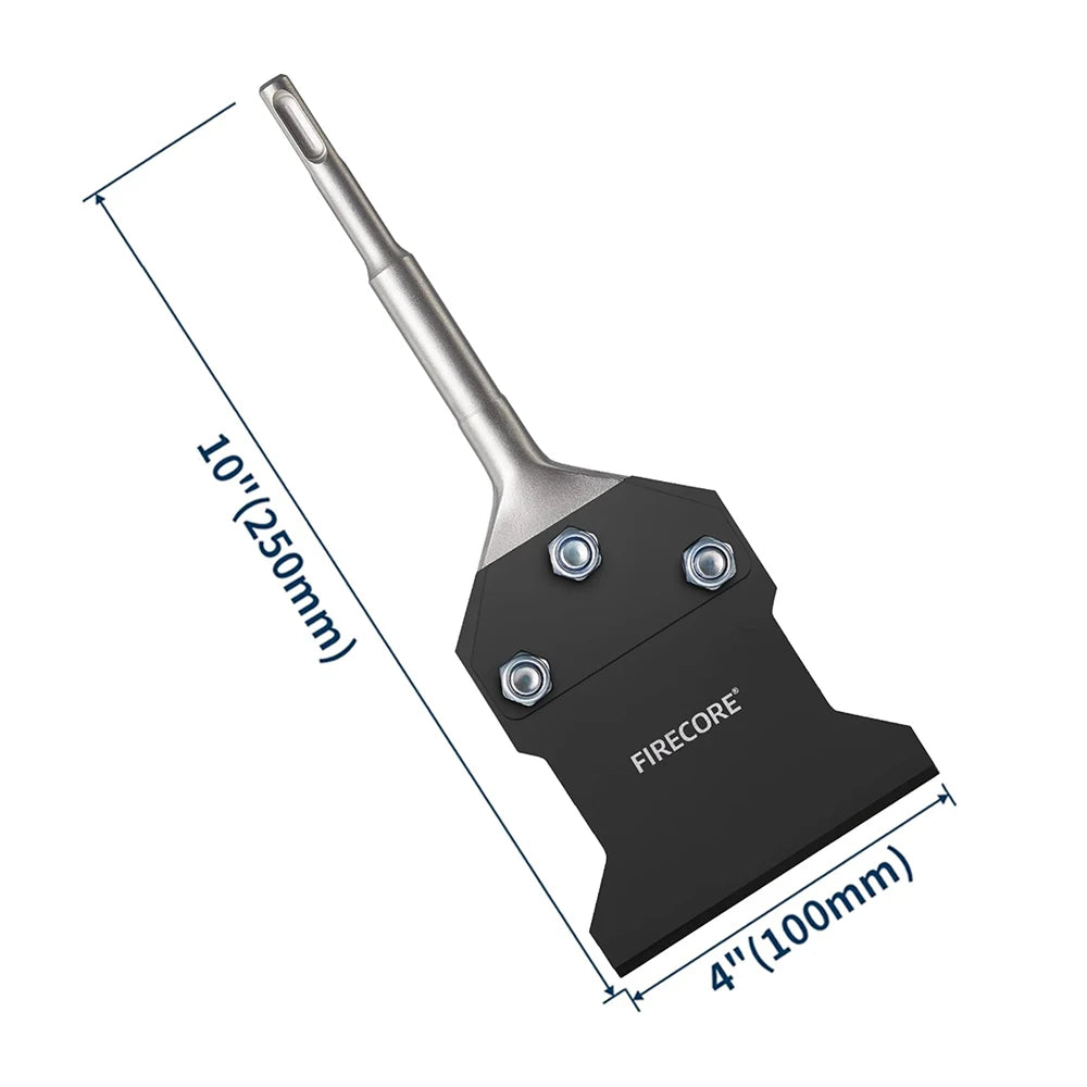 FIRECORE SDS Plus Chisel Floor Scraper 4 Inch Wide Tile Thinset Scaling Chisel Wall Scraper Works with SDS Plus Rotary Hammer