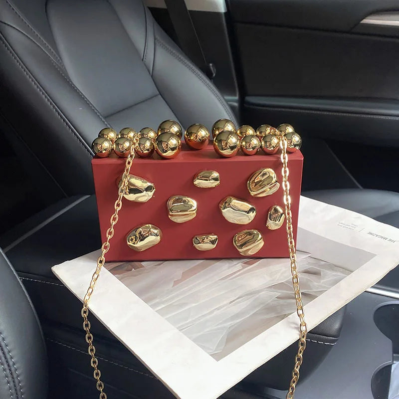 Simple irregular block box bag popular fashion temperament light luxury personality hand messenger bag