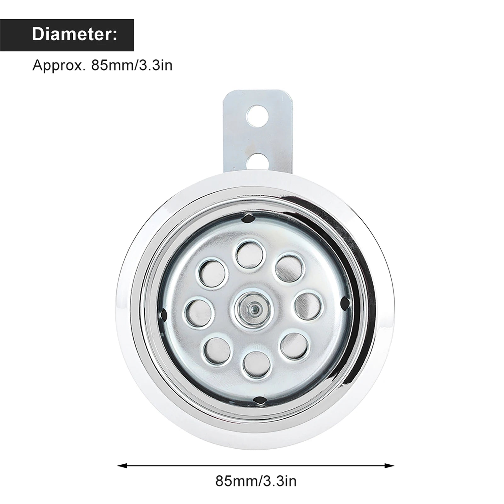 Universal Motorcycle Horn 12V 105dB Waterproof 85mm with Honeycomb Chrome Cover Loud Motorbike Horn Motorcycle Accessories