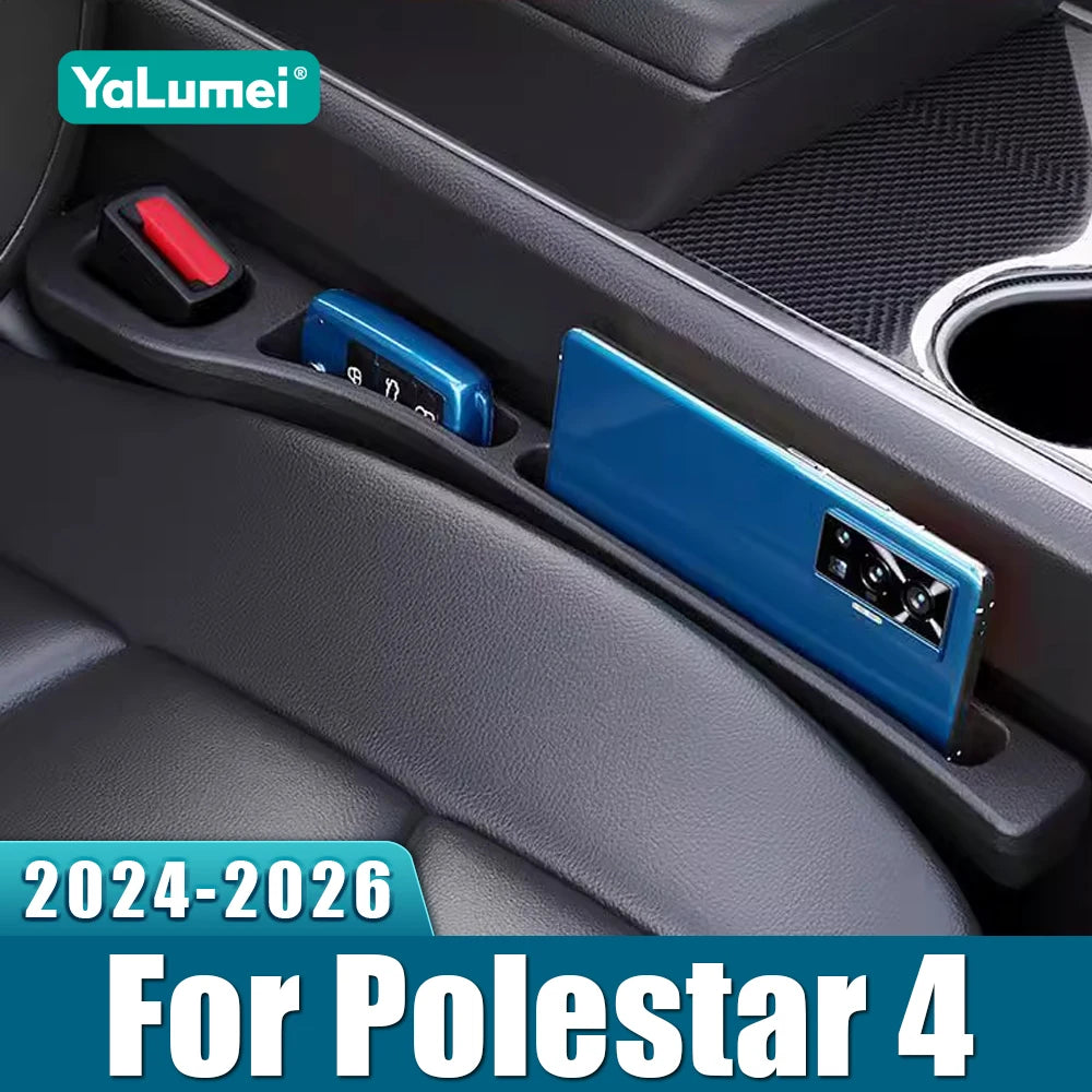 For Polestar 4 2024 2025 2026 EV 2PCS Universal Car Seat Leak Proof Strips Gap Side Seam Filler Storage Accessories