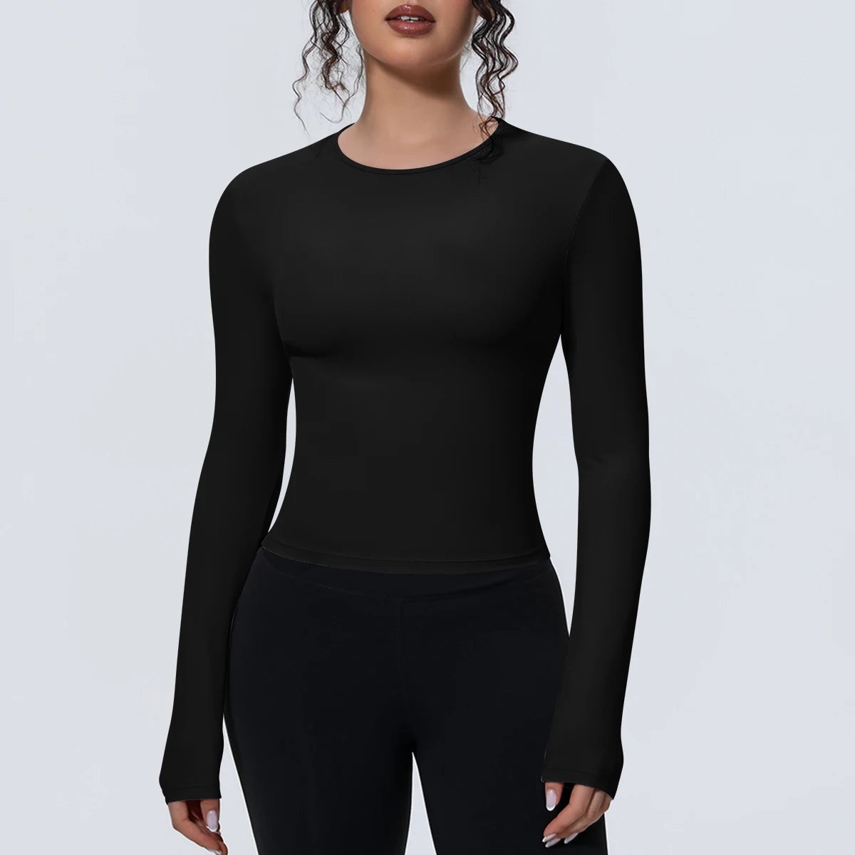 Woman's Yoga Long Sleeved Gym Sports Running Top Slim Breathable Soild Color Fitness Top Running Shirts Gym Top Yoga Sport Top