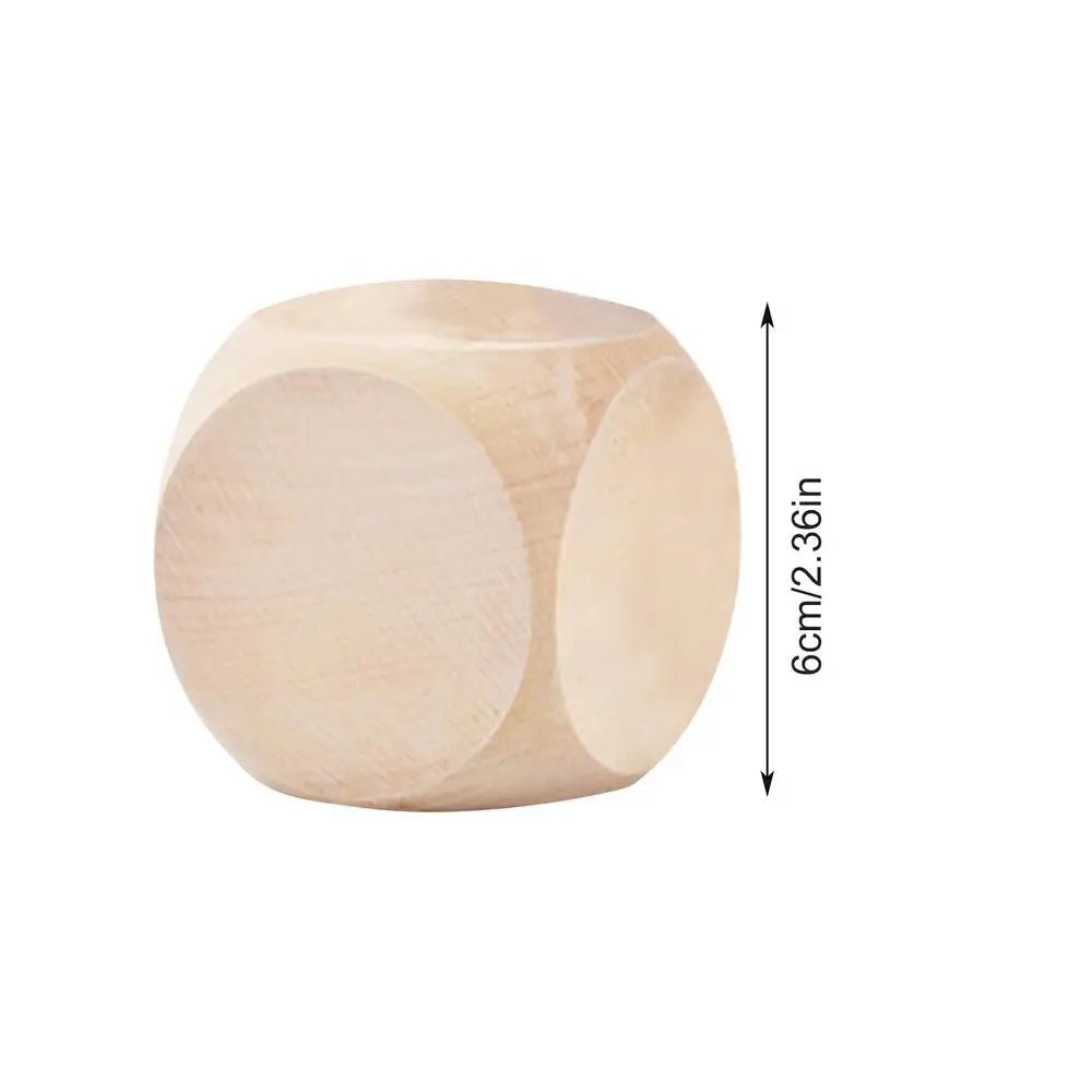 5Pcs Sided Blank Wood Dice Party Family DI Y Games Printing Engraving Kid Toys