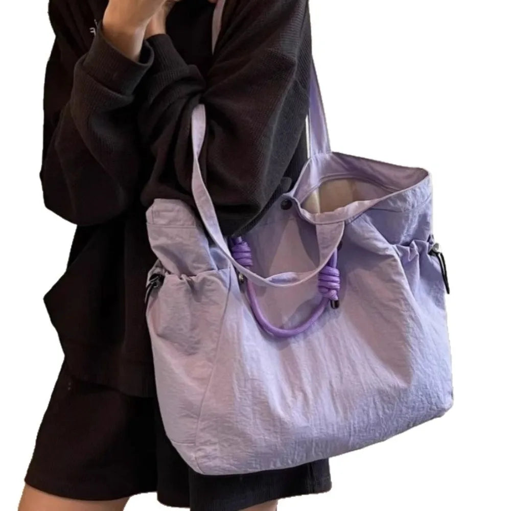 2026 New Stylish Lightweight Nylon Large Capacity Travel Tote Bag for Women Casual Shoulder Handbag Versatile